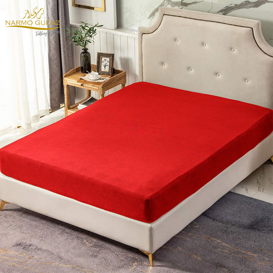 Double Bed Jersey Knit Fitted | Solid Color | Comfortable Bedsheet For King Bed JRSY-Red-King